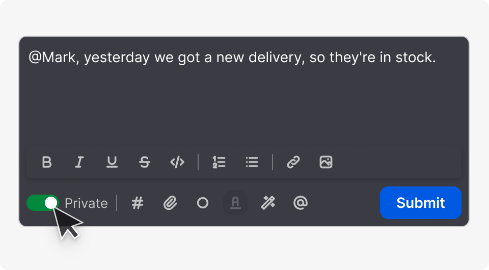 Using private mode in HelpDesk